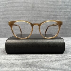 Warby Parker Felix 210 Y2k Eyeglasses Matte Woodgrain Brown Frames 49-19-145